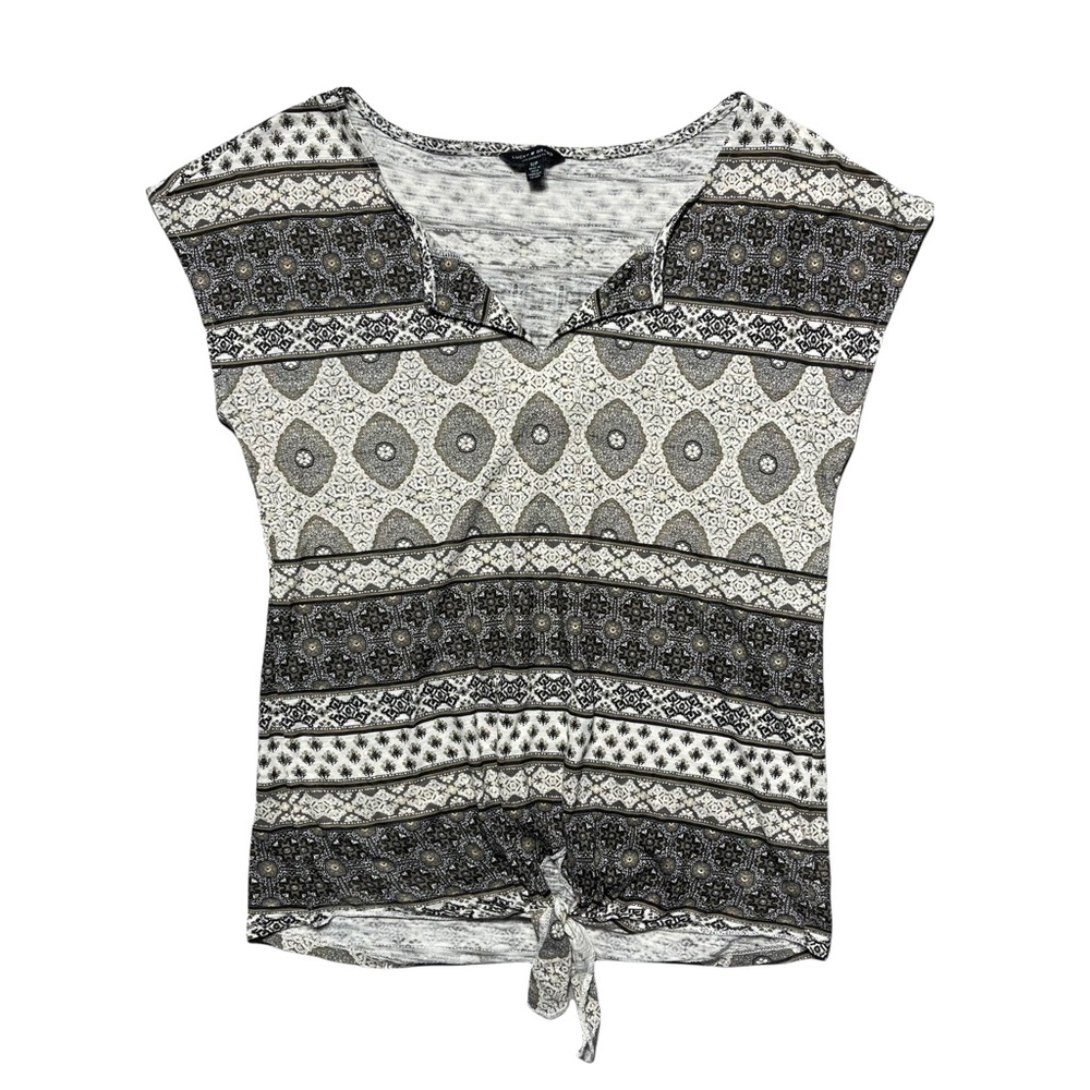 Lucky Brand Beige Front Tie Sleeveless Blouse S